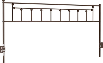 Metal King Size Headboard, Victorian Farmhouse Style Headboard, Easy Assembly, Steel King Headboard Only for Bedroom - Brown