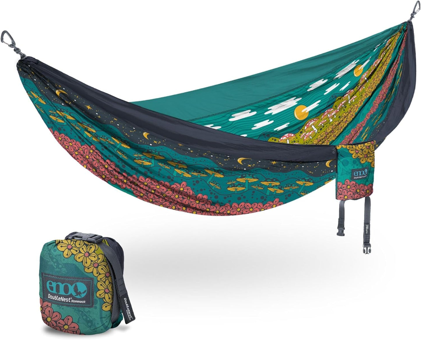 , Eagles Nest Outfitters Doublenest Lightweight Camping Hammock, 1 to 2 Person, Special Edition Colors, ATC