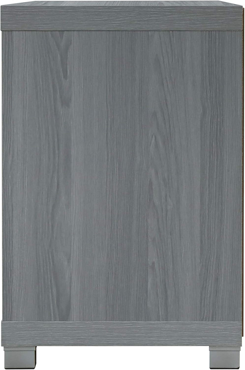 65” TV Stand with Storage & Glass Display Cabinets, Grey TV Stand for Living Room or Bedroom with Cable Management, Fits Screens up to 65 Inches When Measured Diagonally, Grey