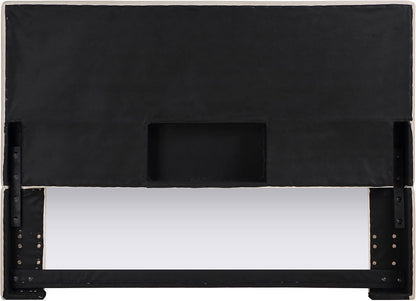 Home Furnishings - Kosmo - Pine Wood - Upholstered Panel Headboard with Self-Welt Details, Foam Padding and Transitional Style - Bedroom - Eastern/California King Size - Sand - 315993K