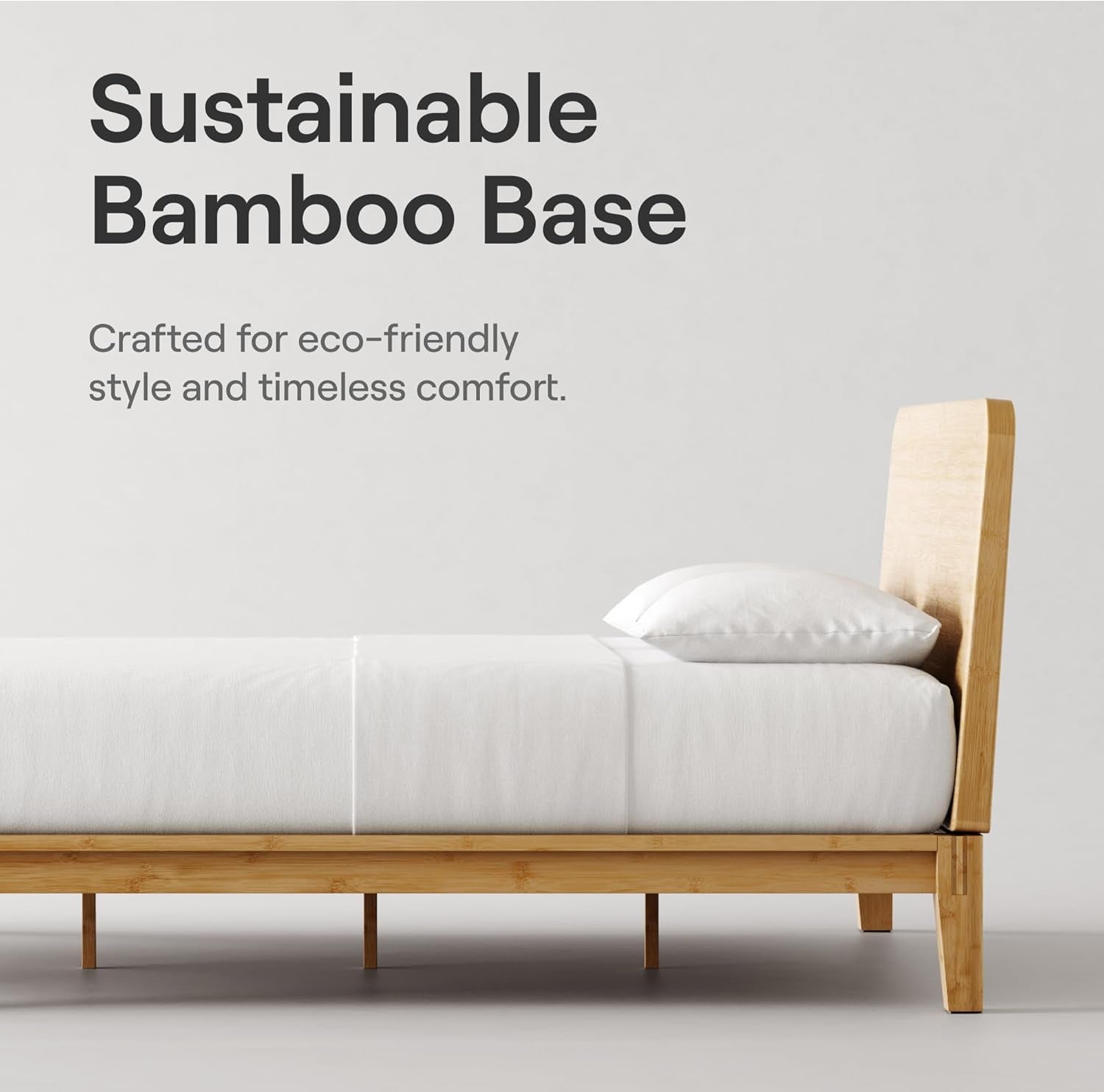 Bamboo Headboard - Cal King - Natural - Attachable to Bamboo Bed Frame (Sold Seperately) - Easy Tool Free Set up - Contemporary and Durable