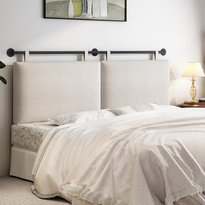 Headboards Queen Size Bed Headboard Wall Mounted with Linen Upholstery Hanging Headboard for Bedroom, Beige