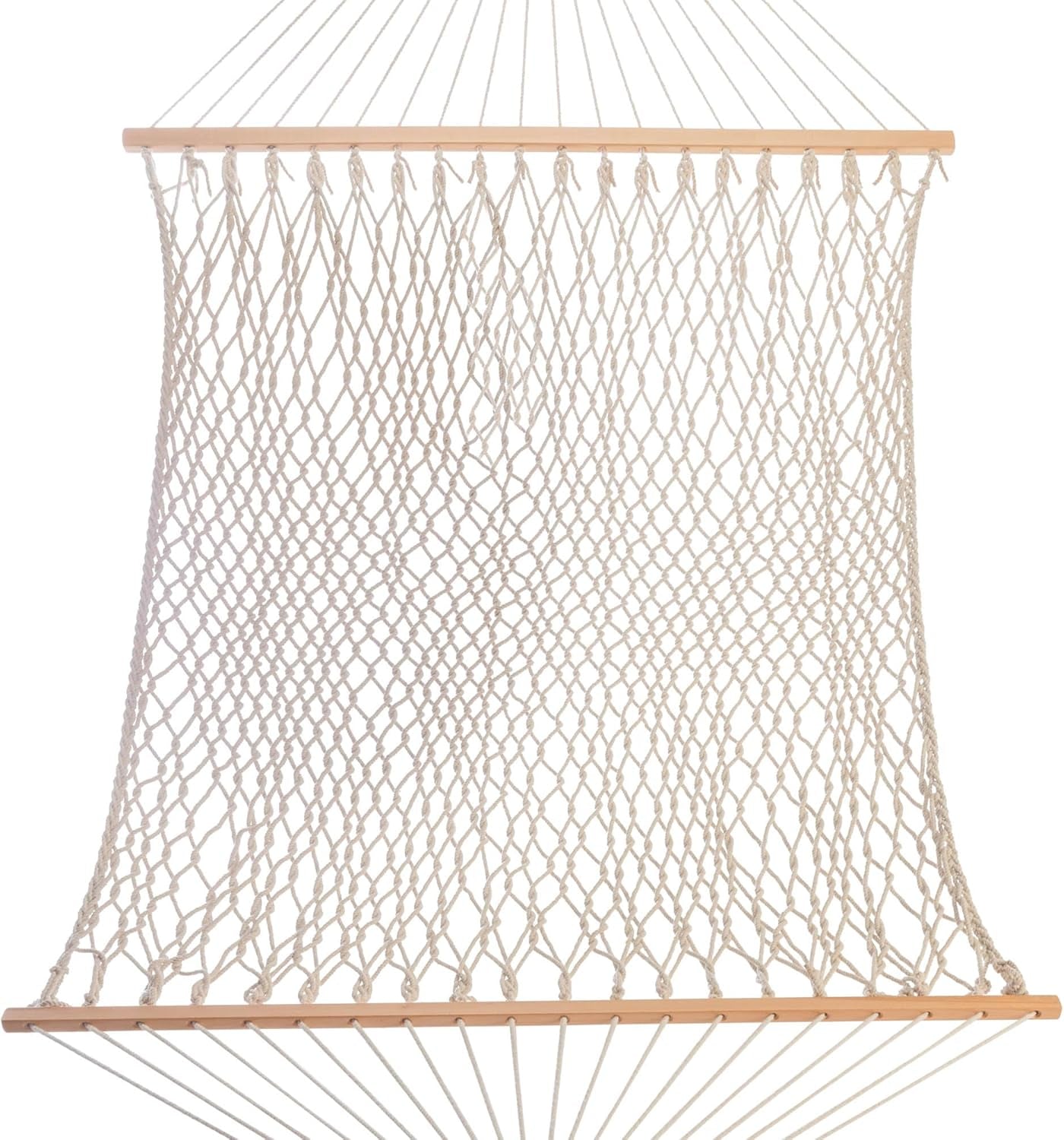 Castaway Living 13 Ft. Double Traditional Hand Woven Cotton Rope Hammock – 2-Person, 450 Lb Capacity, Free Extension Chains & Tree Hooks, Designed in the USA