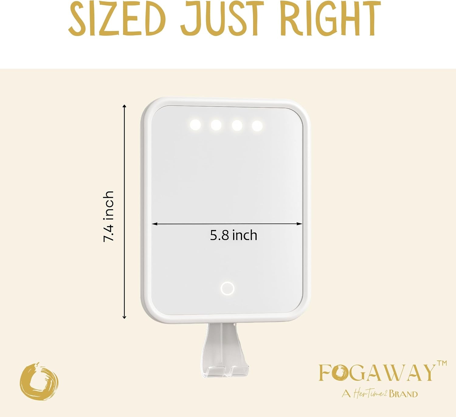 Fogaway Luxury Shower Mirror, Led-Lit, Fog-Free with Waterproof Heating Defogging Function, USB-C Rechargeable, Shatterproof White a Gift for Him and Her | Heated Mirror