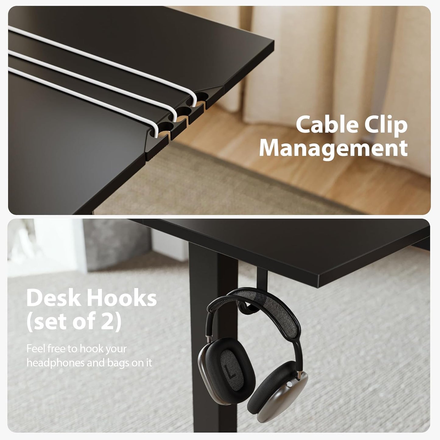 L Shaped Standing Desk Adjustable Height, Electric Corner Standing Desk, 63 X 55 Inch Sit Stand Computer Table with Splice Board, Gaming Table, Black