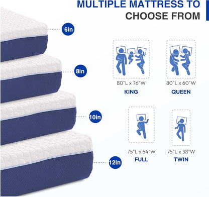 6 Inch Full Size Mattress, Firm Gel Memory Foam Full Mattress in a Box, Firm Back Support for Pressure Relief & Spinal Alignment, Certipur-Us Certified, Fiberglass-Free