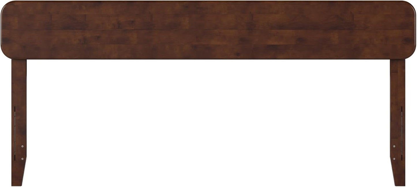 , Florence Adjustable Modern round King Solid Wood Headboard, Walnut