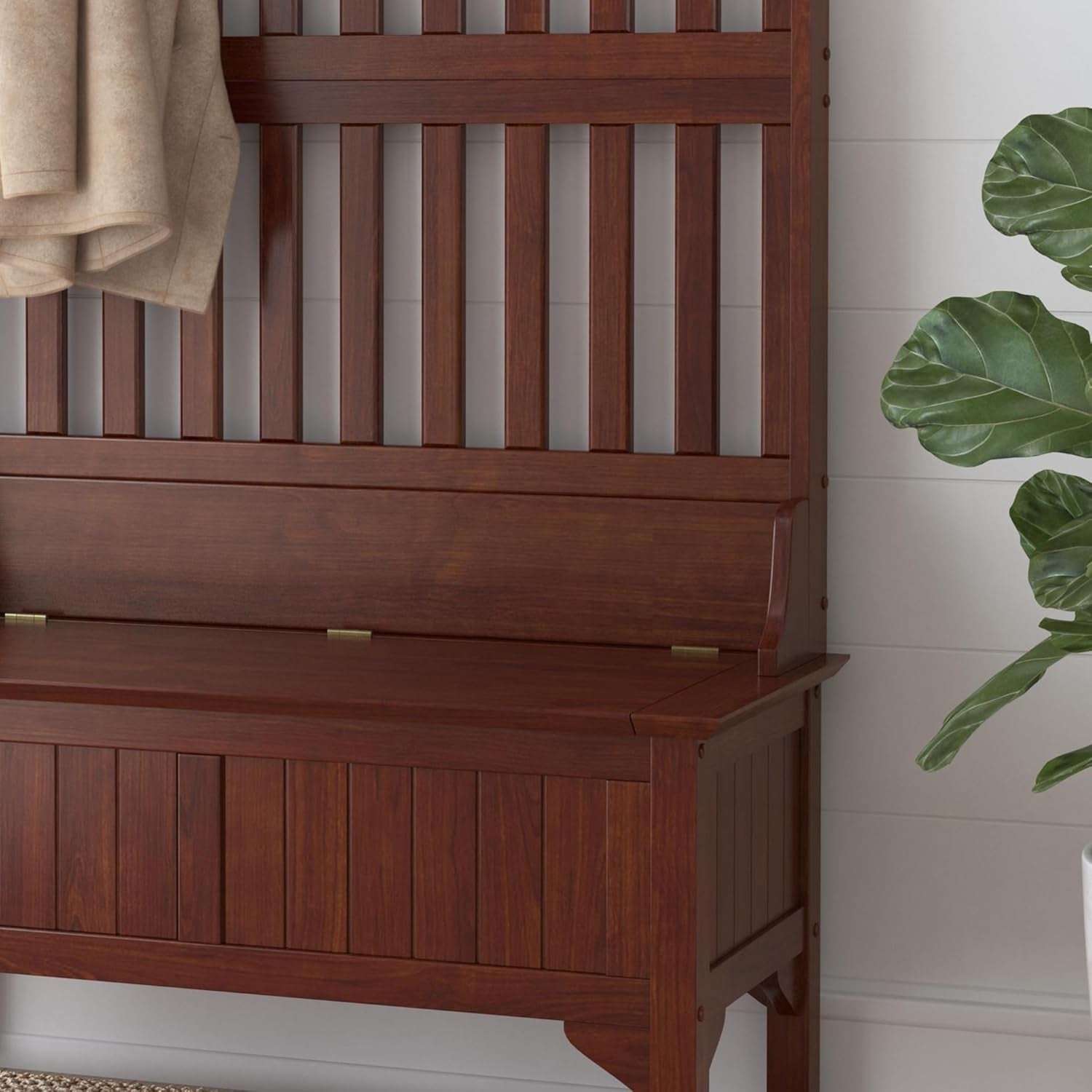 General Line Cherry Hall Tree with Bench