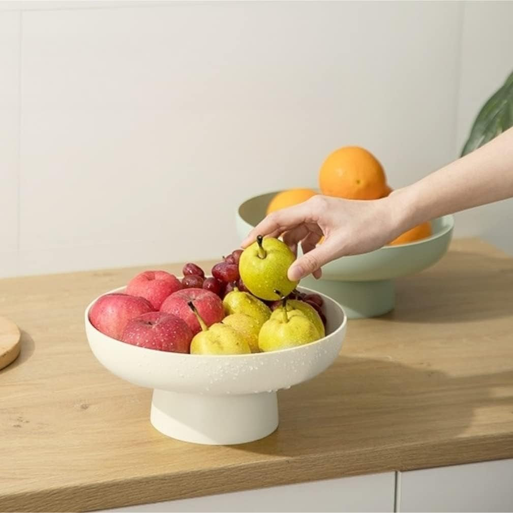 Fruit Bowl Fruit Basket for Kitchen Countertop Kitchen Storage Baskets Stand Organization, Decor Centerpiece for Kitchen Counter or Dining Room Tables, White