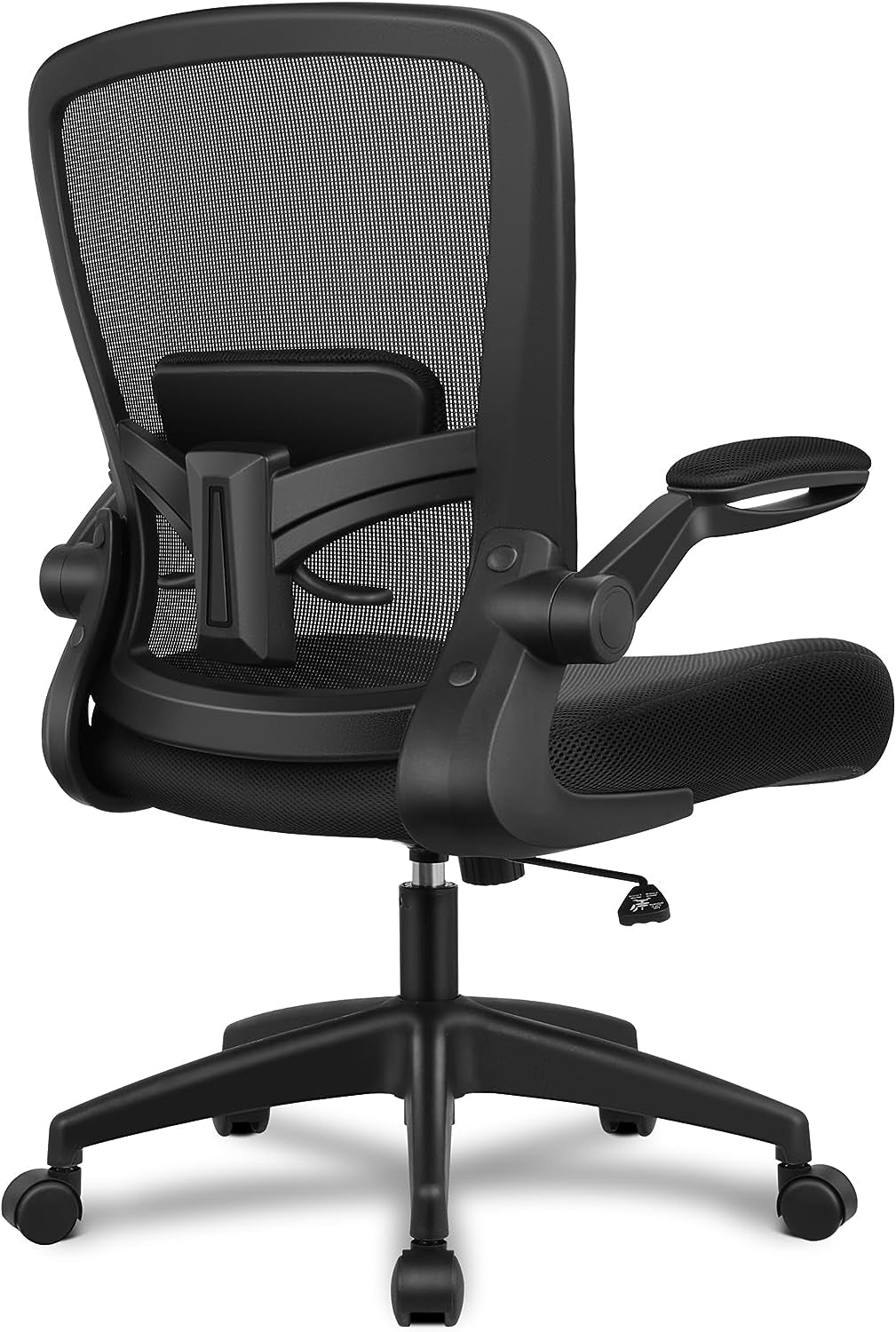 Office Chair, Ergonomic Desk Chair Breathable Mesh Chairs Adjustable High Back Lumbar Support Flip-Up Armrests, Executive Rolling Swivel Comfy Computer Chairs Home Office Black