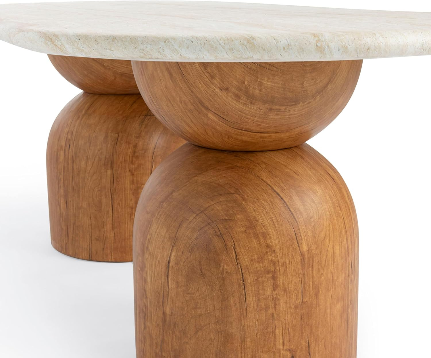 Long Dining Table in Brown,Travertine Ash Wood