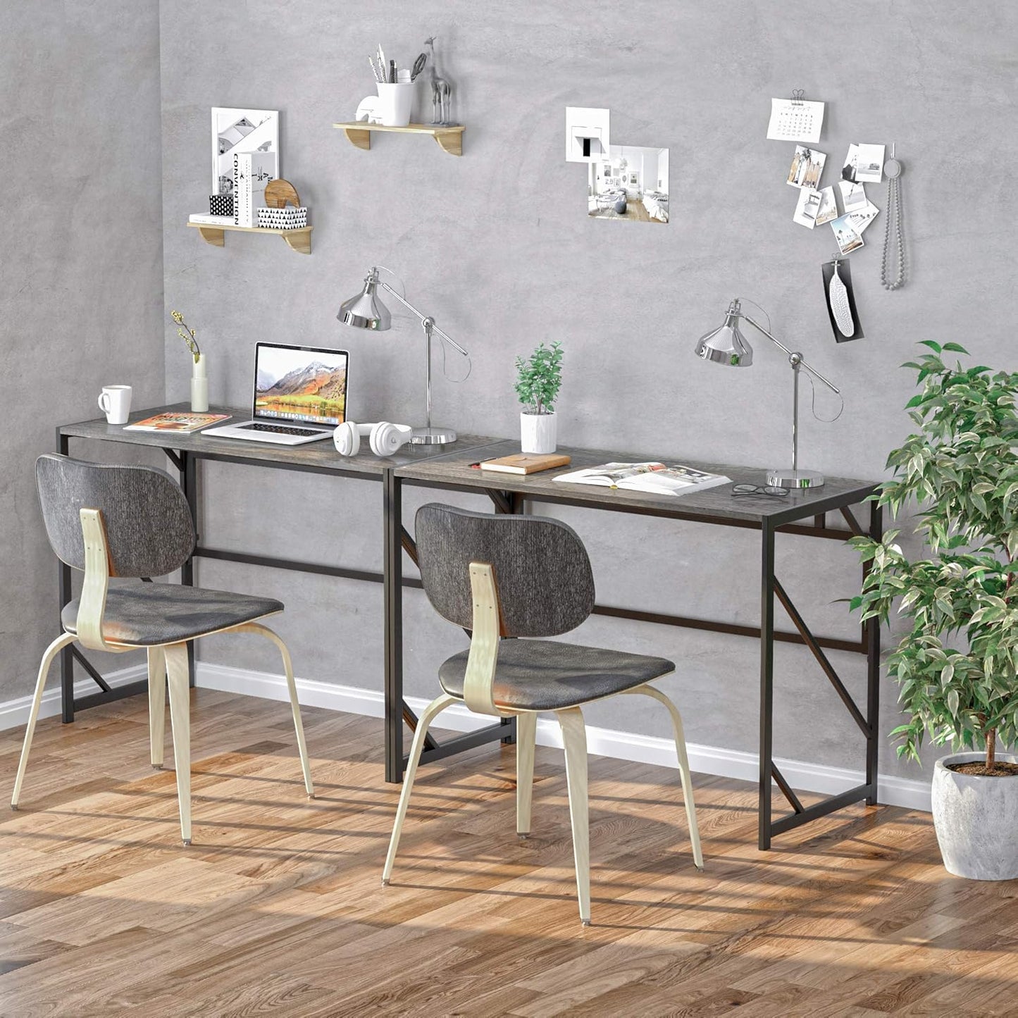 Folding Desk Writing Computer Desk for Home Office, No-Assembly Study Office Desk Foldable Table for Small Spaces