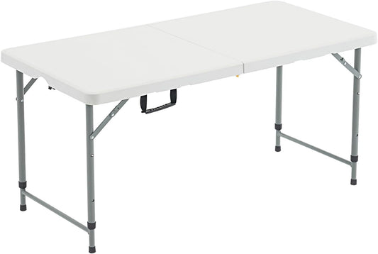 4 Foot Foldable/Folding Table Heavy Duty, Durable and Portable for Dining Picnic and Party