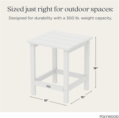 POLYWOOD Long Island 18" Side Table, White