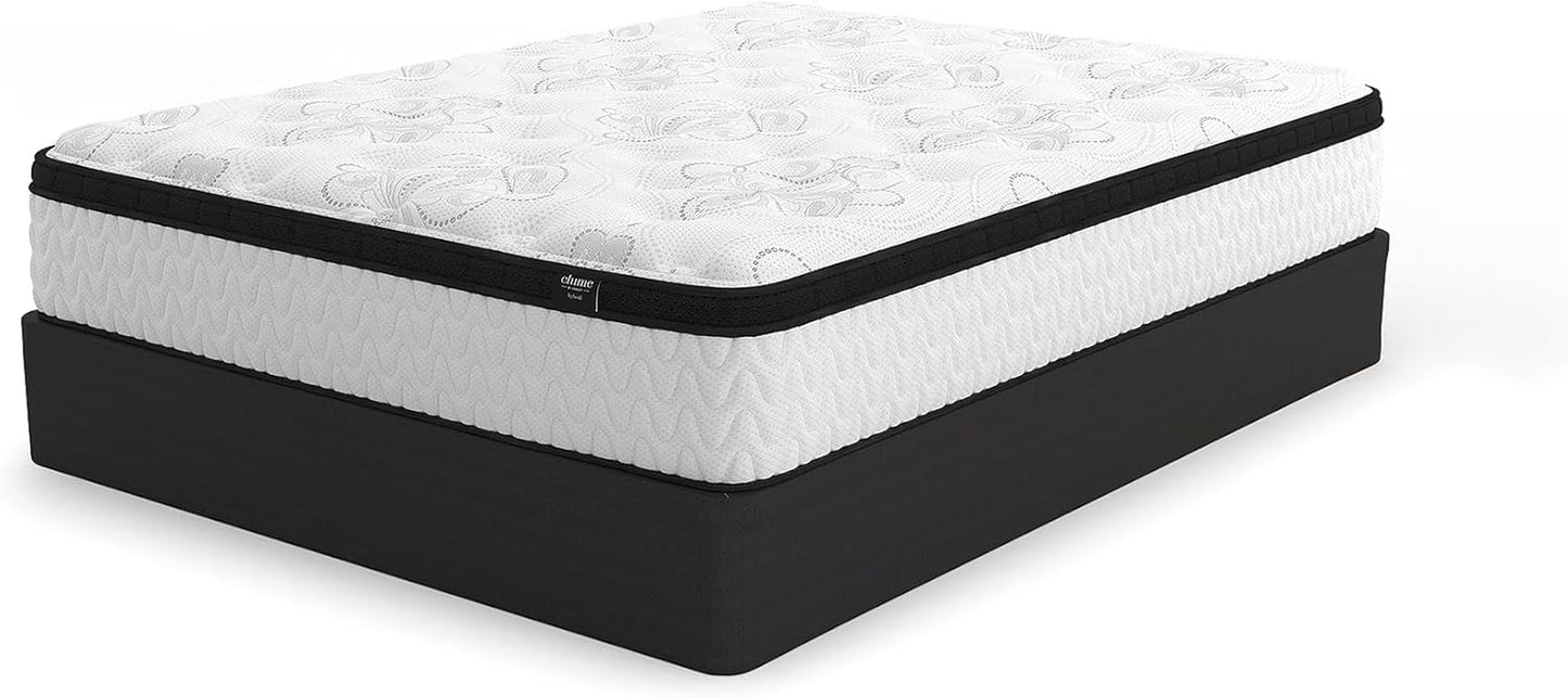 Queen Size Chime 12 Inch Medium Firm Hybrid Mattress with Cooling Gel Memory Foam for Pressure Relief, Fiberglass Free, Mattress in a Box
