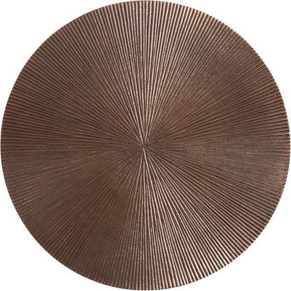 Engles Traditional Adjustable-Height Pedestal Drink Table; 10 X 10 X 30; Bronze; Vintage round Indoor Metal Plant Stand with Embossed Sunburst Pattern