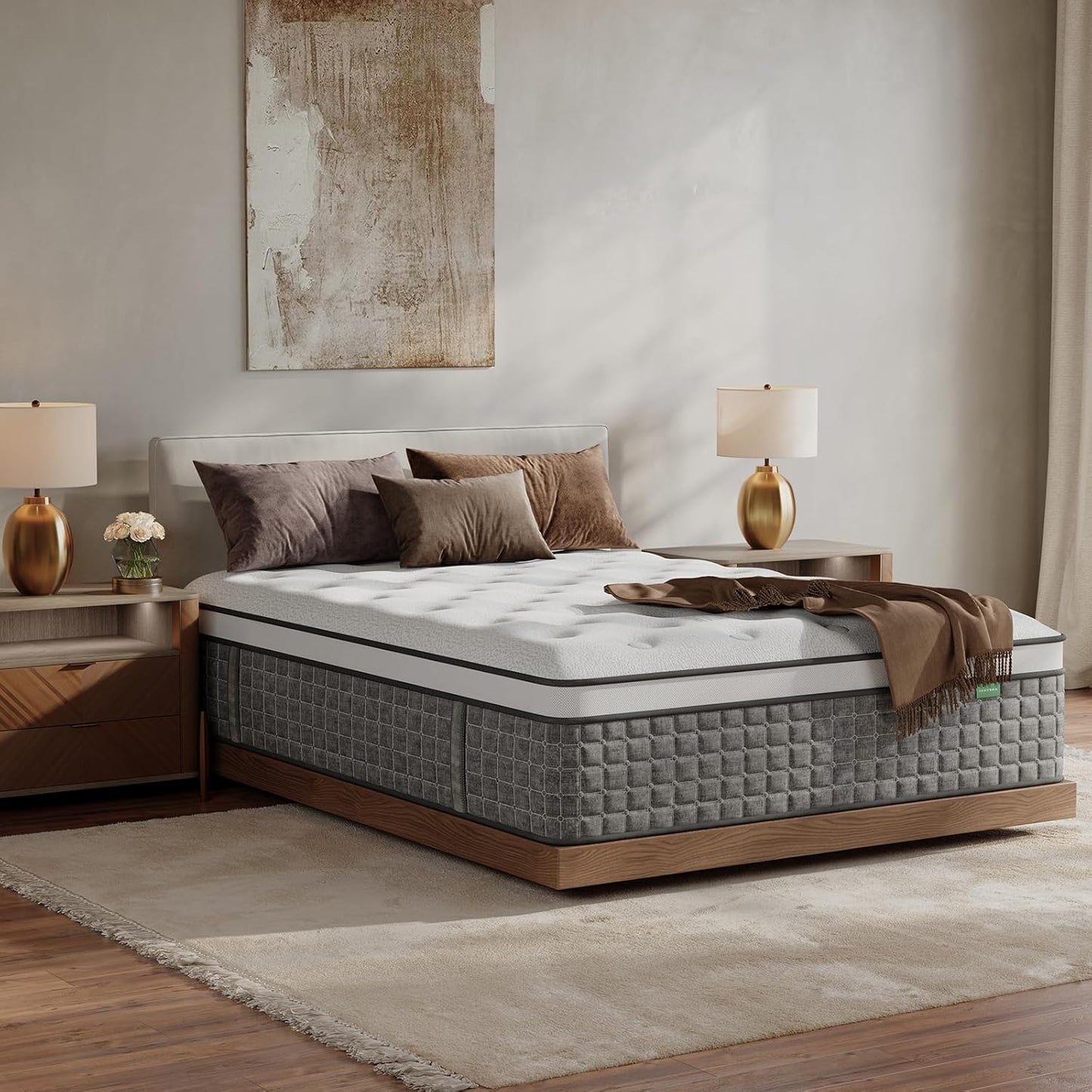 King Size Mattress, Medium Firm 14 Inch Hybrid Mattress King Size in a Box - Memory Foam & Pocket Springs for Back Pain Relief, Fiberglass Free, Motion Isolation, Certipur-Us & OEKO-TEX Certified
