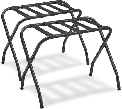 Luggage Rack, Pack of 2, Luggage Racks for Guest Room, Suitcase Stand, Steel Frame, Foldable, for Bedroom, Black URLR64B-2