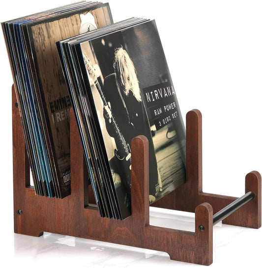 Records Holder,3-Tier Vinyl Record Storage,60Lp'S Vinyl Record Holder Stand,Wood Album Storage for Vinyls Records Album Book Magazine File