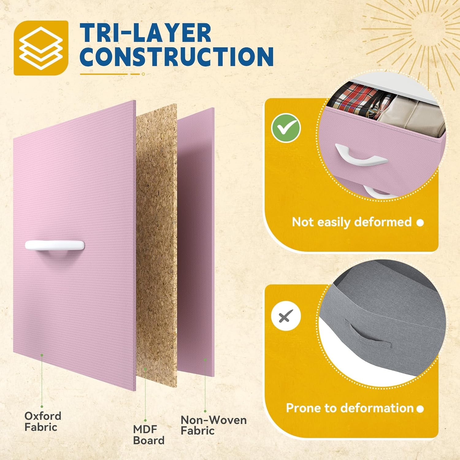 Dresser with 9 Drawers, Fabric Storage Dresser, Closet Chest of Drawers for Living Room, Closets - Sturdy Steel Frame, Wooden Top & Easy Pull Fabric Bins (Pink)