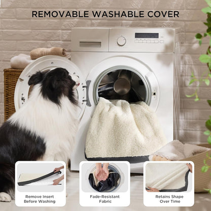 Dog Beds Large Sized Dog - Comfy Flat Pet Beds with Removable Washable Cover, Orthopedic Egg Crate Foam Puppy Mat, Suitable for Pet up to 65 Lbs
