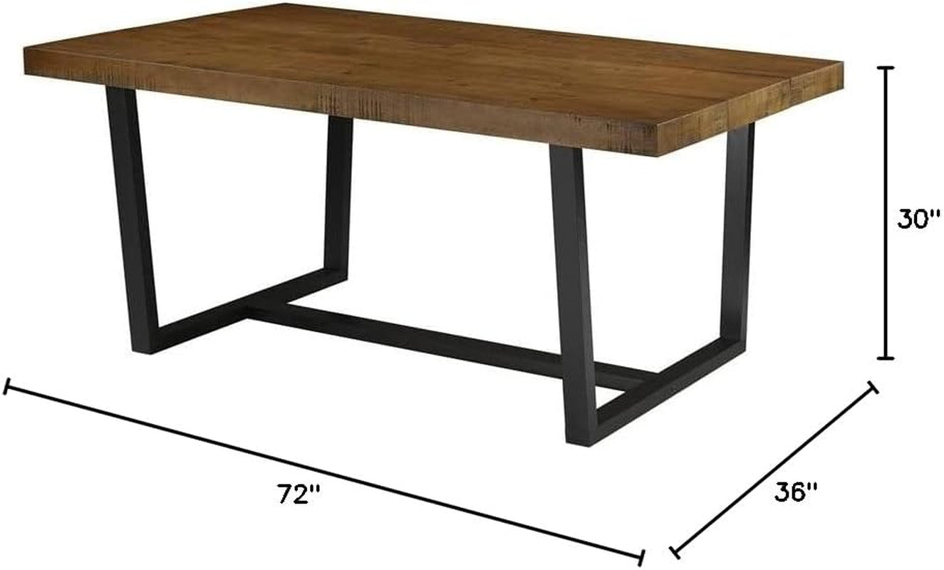 Durango Distressed Solid Wood Dining Table, 72 Inch, Rustic Oak