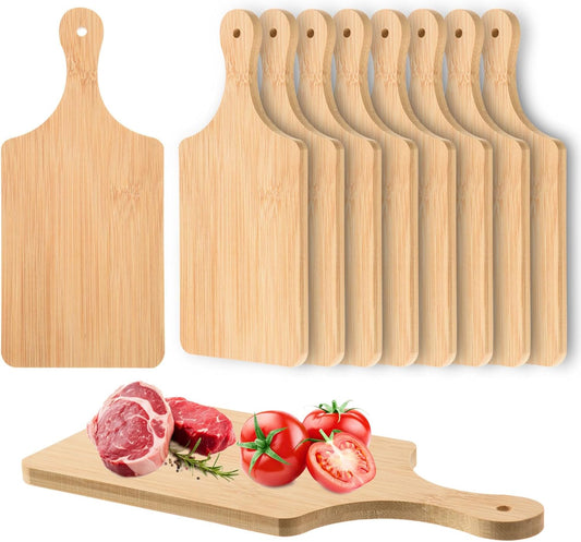 6 Pcs Thicken Bamboo Cutting Board Bulk 11X5 Inch Personalized Wood Chopping Board Customized Laser Engraving Charcuterie Boards for Wedding Mother'S Day Housewarming Present,0.39" Thick