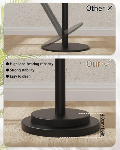 Height Adjustable Drink Table, Vintage round Indoor Metal Plant Stand, for Small Spaces, Living Room, Bedroom, Cocktail, 1 Pack, White, GBZ001CW-1