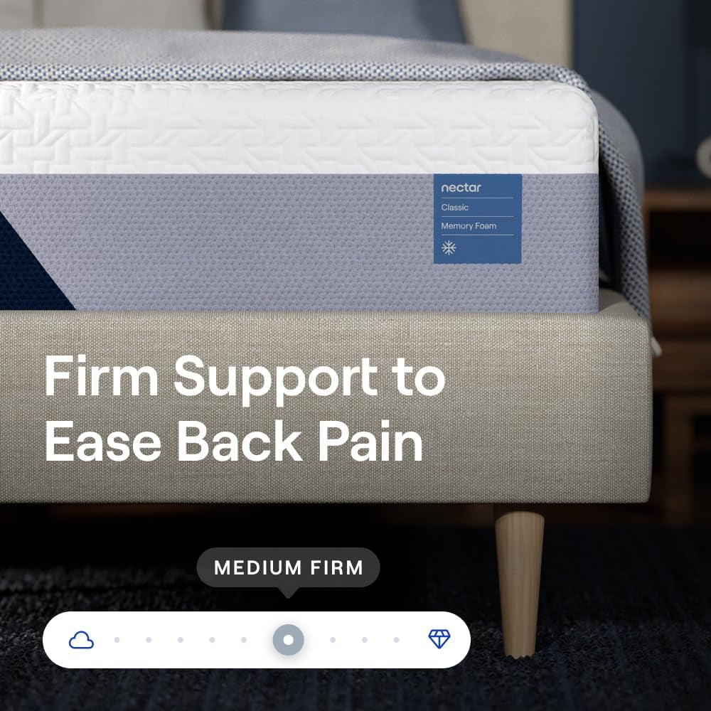 Classic 12” Queen Mattress - Medium Firm - Contouring Memory Foam - Cooling Top Layer - Back Pain Relief - Mattress in a Box - 365-Night Trial & Forever Warranty