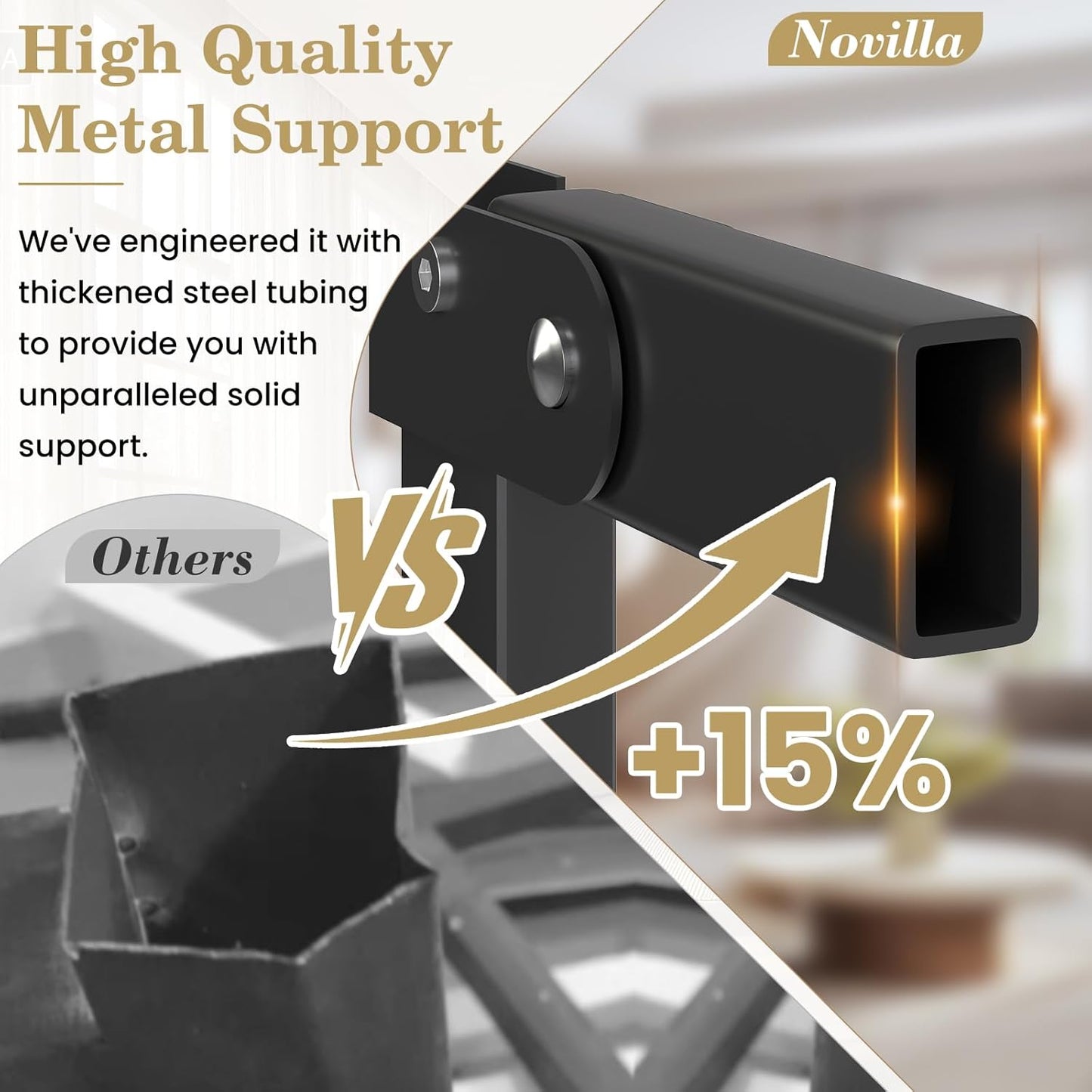 Queen Bed Frame Heavy Duty 18 Inch, Sturdy Metal Platform with Strong Bearing & under Bed Storage, No Box Spring Needed, Easy Assembly, No Shake