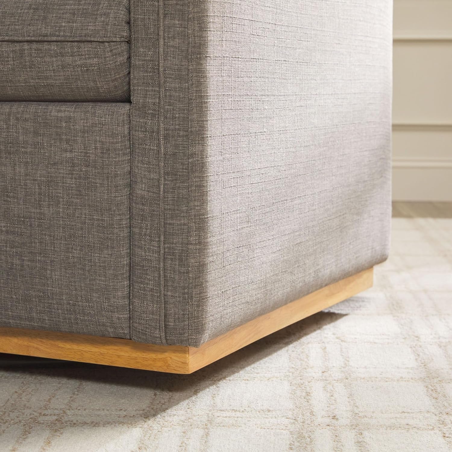 Nash Modern Farmhouse Linen Swivel Accent Chair, Dark Grey
