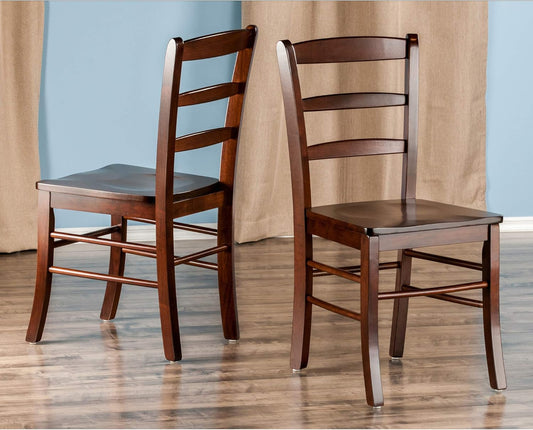 Benjamin Ladder Back Chair, Walnut, Set of 2