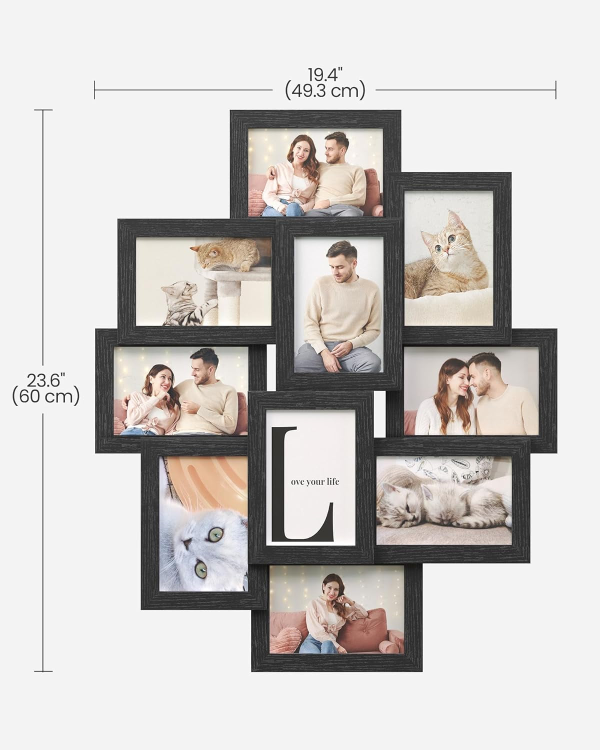 4X6 Collage Picture Frames for Wall Decor, 10 Pack Family Photo Collage Frame Set for Gallery, Glass Front, Assembly Required, Ink Black URPF20BK