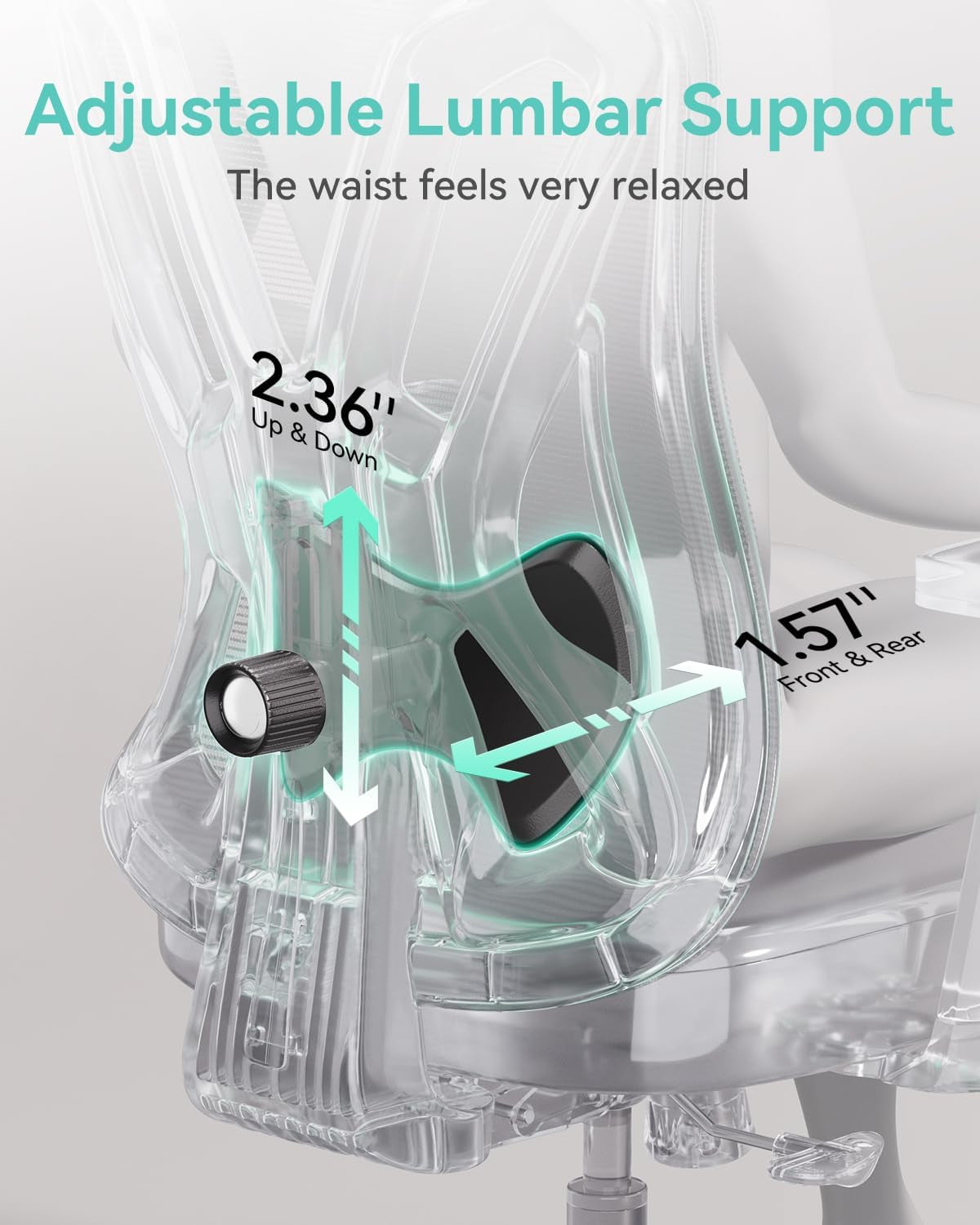 P5 Ergonomic Office Chair, Desk Chair with Adjustable Lumbar Support and Height, Comfortable Mesh Computer Chair with Footrest 2D Headrest, Swivel Tilt Function Black