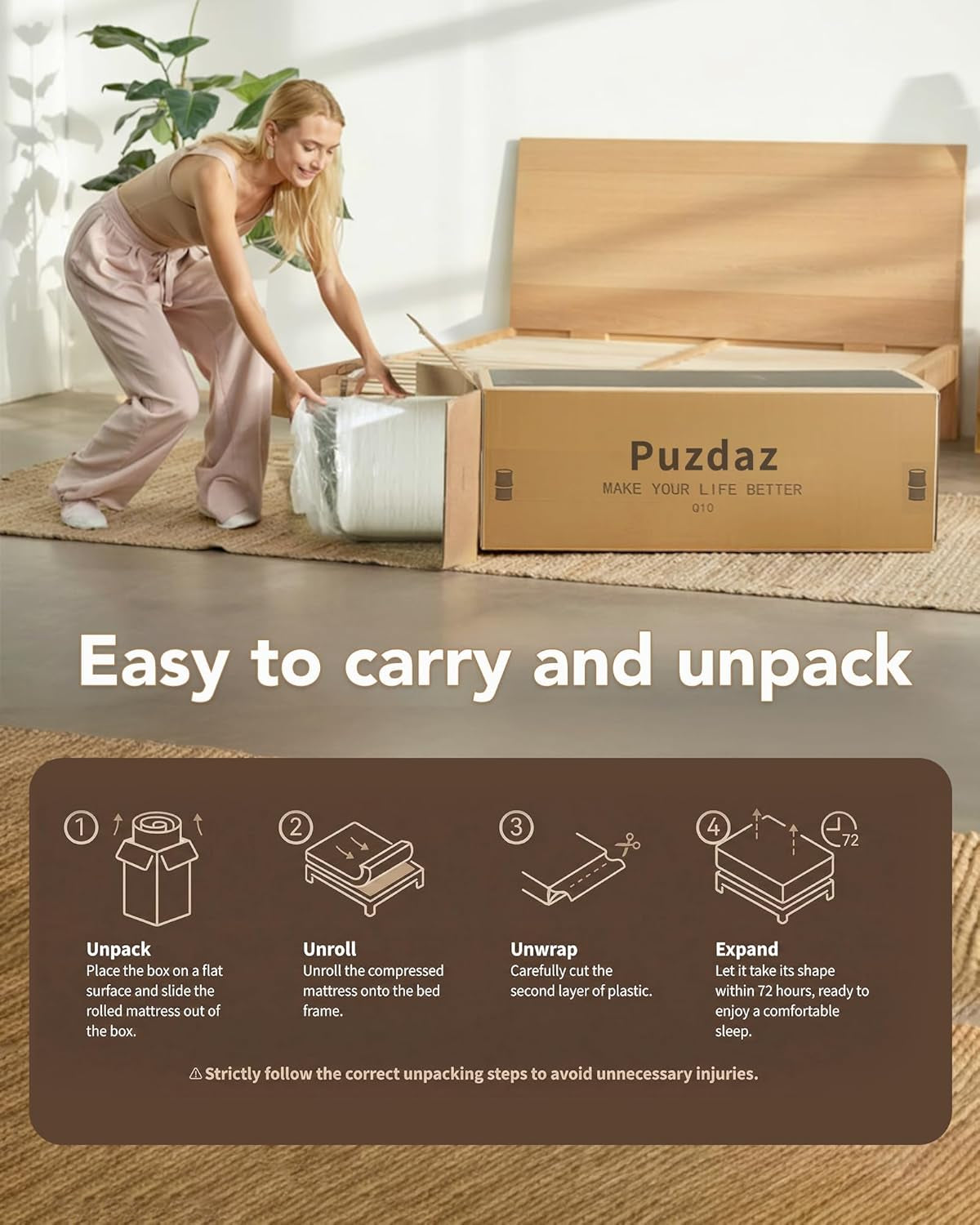 Queen Mattress 12 Inch Hybrid Mattress Queen Size - Memory Foam & Individually Pocket Coils Springs, Pressure Relief, Motion Isolation, Edge Support, Certipur-Us Certified, Medium Firm