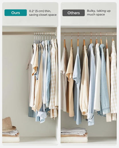 Clothes Hangers, Pack of 50 Plastic Coat Hangers, Space-Saving, Light Gray and Dark Gray UCRF50G