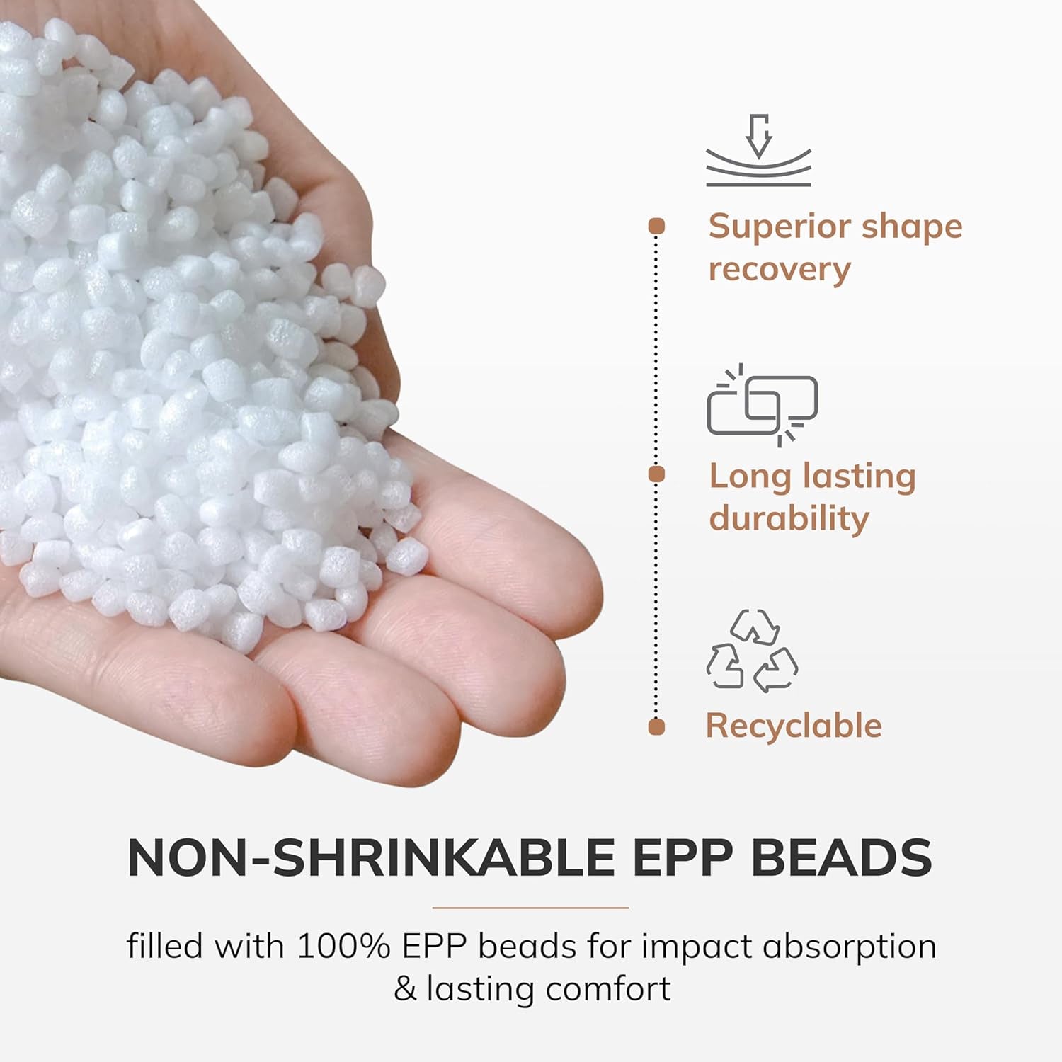 100% Handmade & Handcrafted Comfortable Home Décor Pouf Ottoman Footrest for Living Room, Bedroom, Nursery, Kidsroom, Patio Furniture - (19" X 19" X 17"- Ivory)