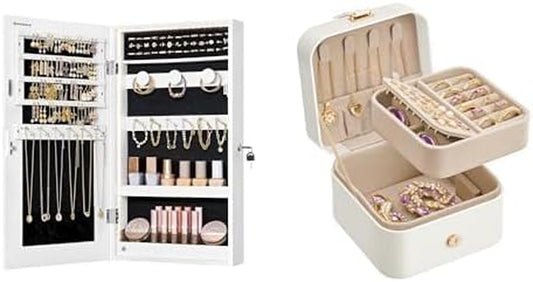 Jewelry Cabinet Armoire, Jewelry Box, Travel Jewelry Case, UJJC050W01 and UJBC185W03