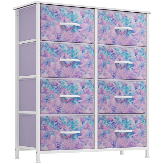 Fabric Dresser Drawer, Tall Storage with 8 Drawers, Dresser & Chest of Drawers, Storage Drawer Organizer for Closet, Living Room, Closets
