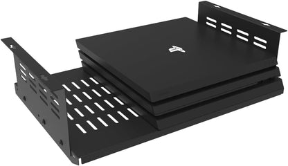 under Desk Computer Mount for Small Form Factor SFF Computers and Pcs,Using Space 17.3" X H 4" X D 12", Compatible with Playstation 4, PS4 Slim, PS4 Pro,Gaming under Desk(4Inch High)