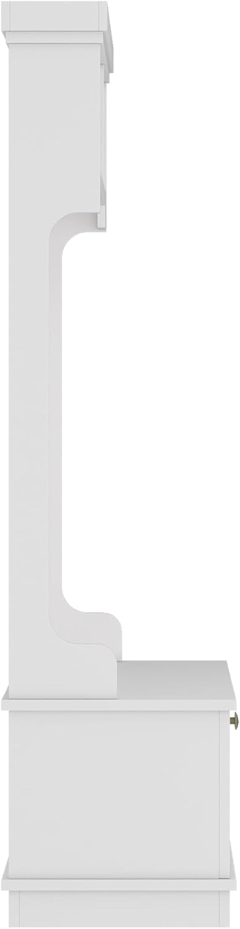 Hall Tree with Bench and Shoe Storage Shelf, Wood Hall Tree with 3 Hooks/Mudroom Bench with Storage and Hooks, Wood Hall Trees for Entryway, Hallway, Living Room, White