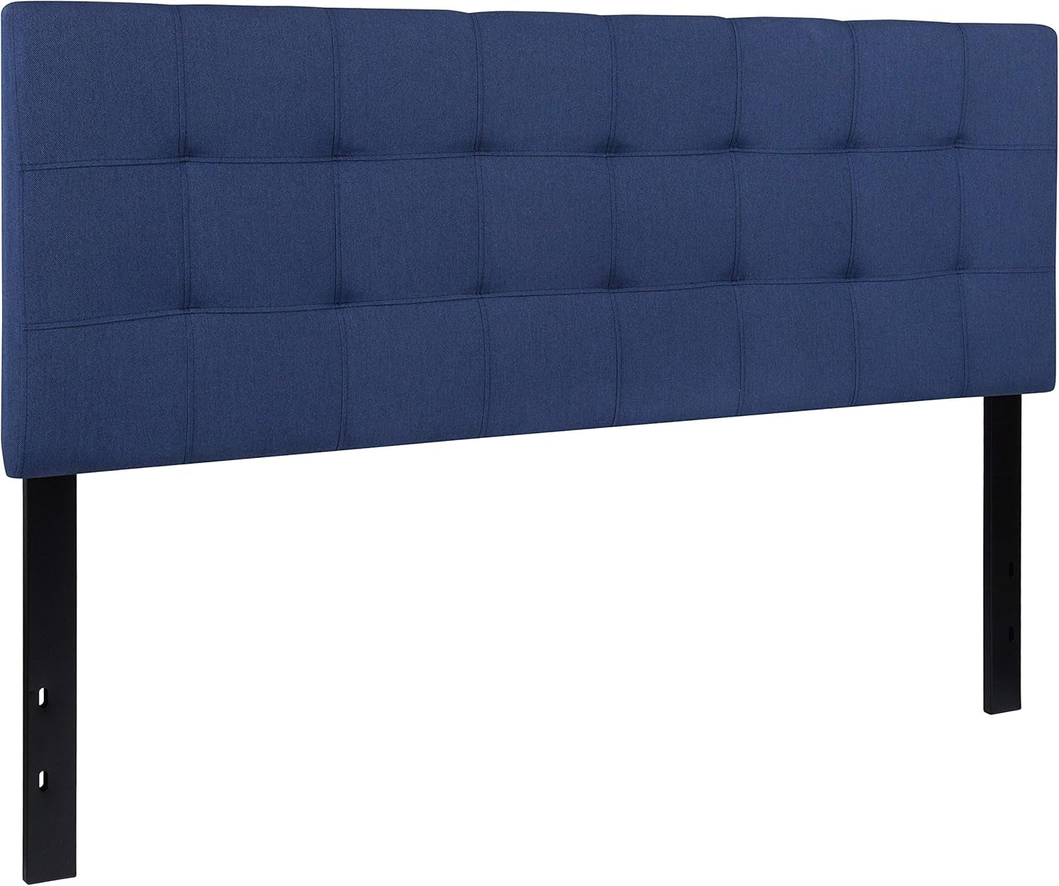 Bedford Box Stitch Tufted Upholstered Queen Size Headboard in Navy Fabric