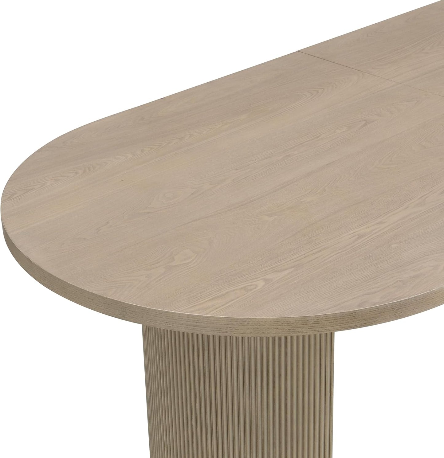 Lancas Modern Minimalist Wooden Indoor Dining Table, Oval Top Dining Table Set for 6, Pedestal Dining Room/Kitchen Table, Ideal for Restaurant/Family Gatherings, Light Ash