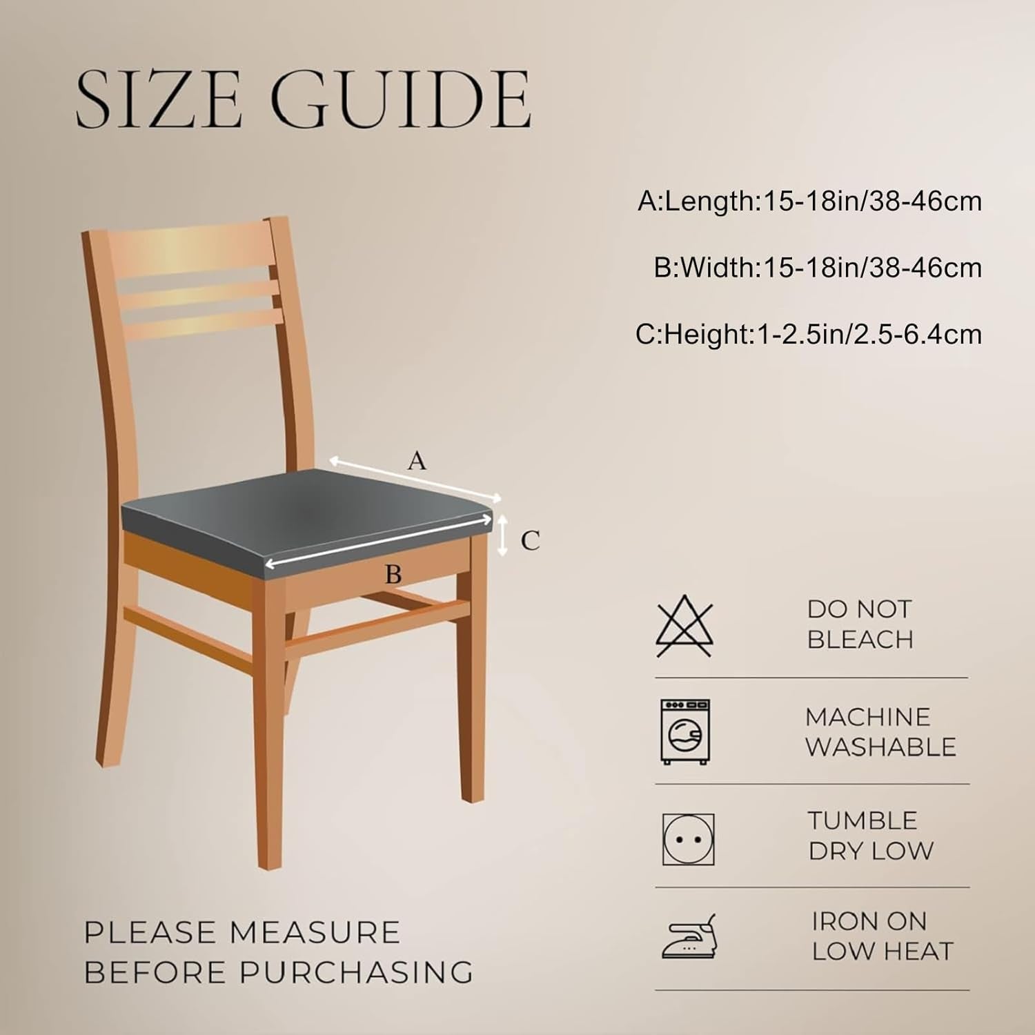 Waterproof PU Leather Seat Covers for Dining Chairs, 4 Pack Stretch Dining Room Chair Seat Covers, Kitchen Chair Seat Covers Protectors (Black)