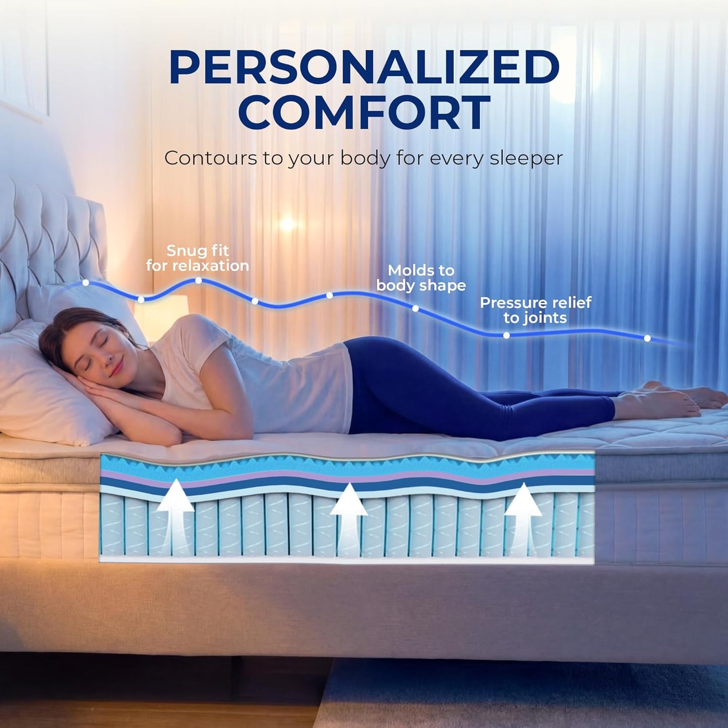 Queen Size Mattress, 12 Inch Hybrid Comfort & Supportive Mattress in a Box, Cooling Gel Memory Foam and Pocket Springs with Pressure Relief, Certipur-Us Certified, Medium Firm