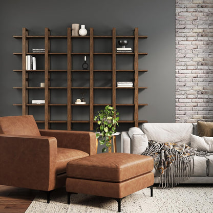 Floating Wall Book Shelves, 3-Tier Display Shelf, Decorative Modular Shelf in Solid Wood for Bedroom, Nursery, Bathroom or Kitchen, Set of 4