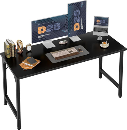 47 Inch Computer Desk, Home Office Desk Study Writing Kid Table, Simple PC Gaming Desk, Adjustable Feet, Black
