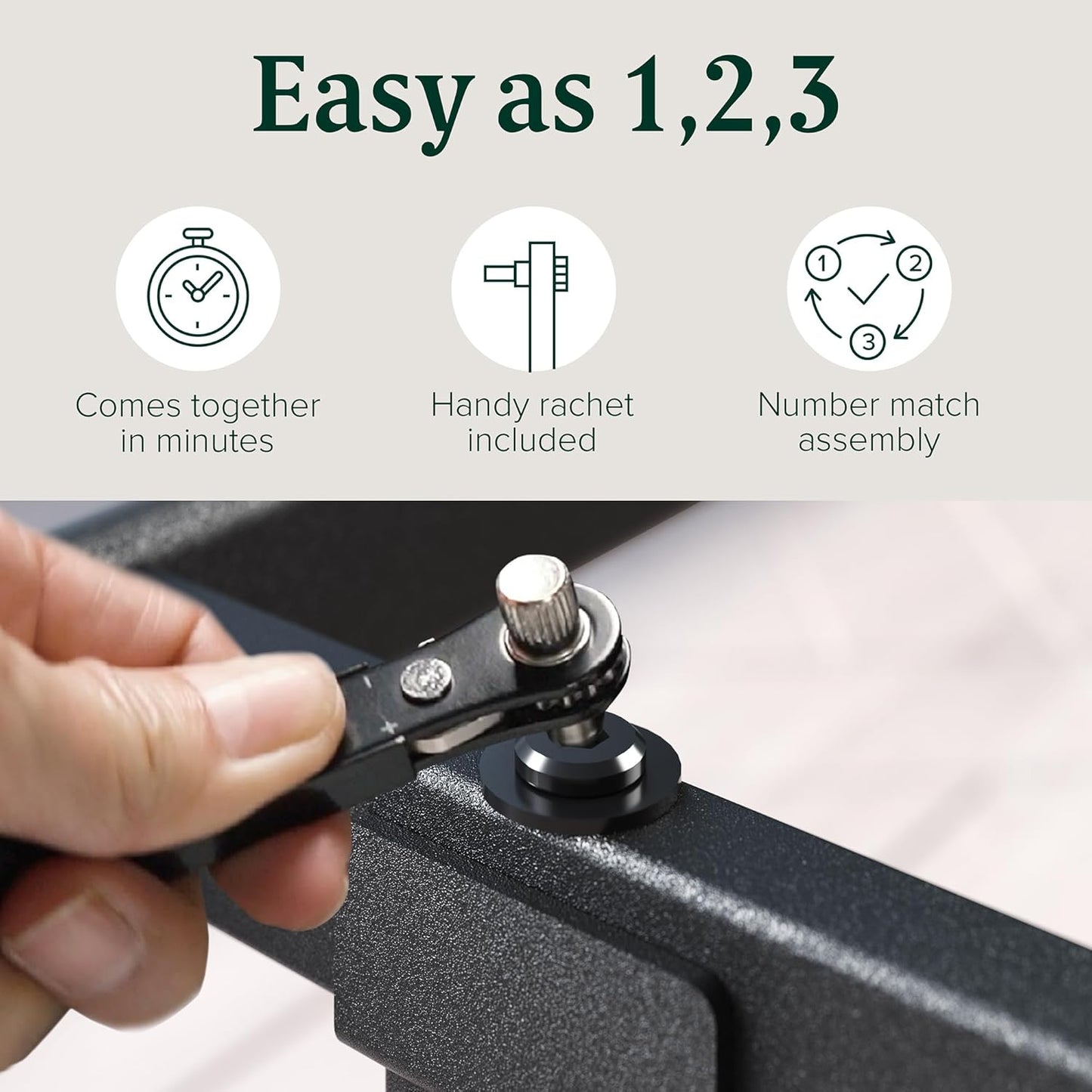 Rumi 14In Queen Metal Bed Frame, Quick Assembly Smartbase® Mattress Foundation, Heavy Duty Sturdy Steel with No Box Spring Needed, Eco-Friendly Packaging, Black