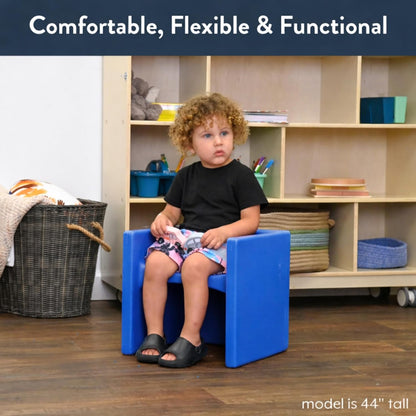 3-In-1 Cube Chair for Kids, Flexible Seating Classroom Furniture, 4-Pack