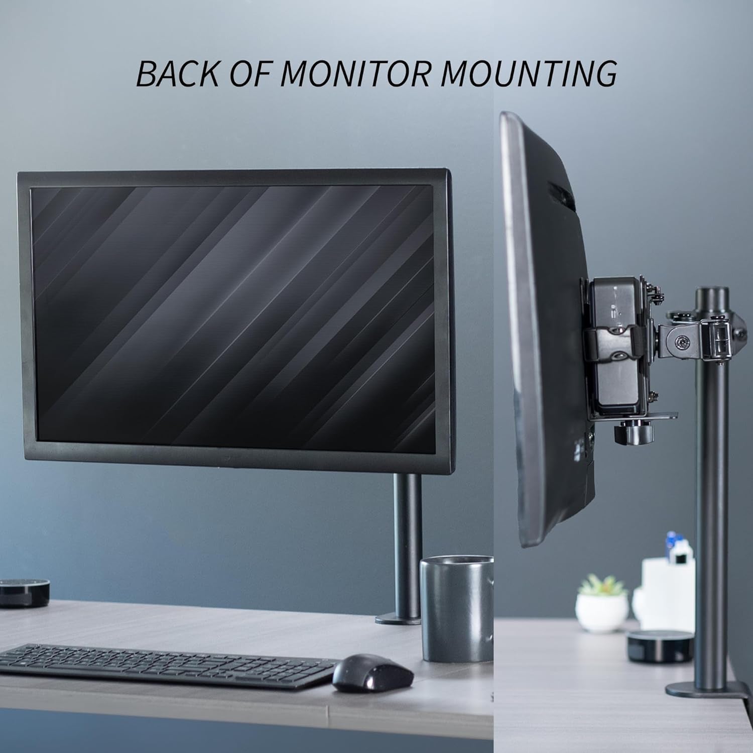Adjustable Thin Client Mini PC Mount Bracket, CPU VESA under Desk and Monitor Arm Computer Holder, Black, MOUNT-PC05C